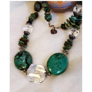 One of a Kind Genuine Hubei Turquoise Necklace 20"